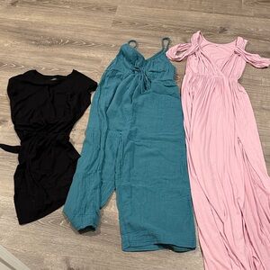 Black, Teal, and Pink maternity Set